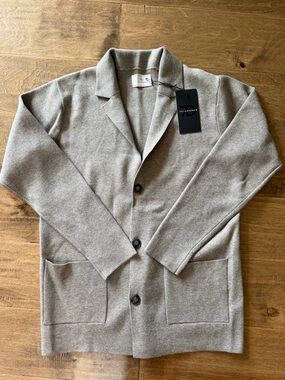Men's 7 Diamonds Grey Knit Blazer Jacket, Large, NWT